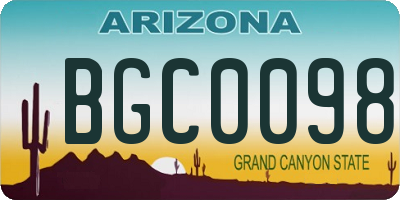 AZ license plate BGC0098