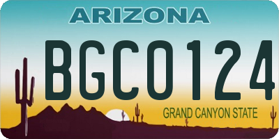 AZ license plate BGC0124