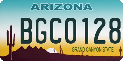 AZ license plate BGC0128