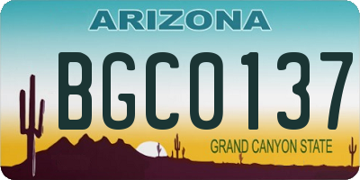 AZ license plate BGC0137