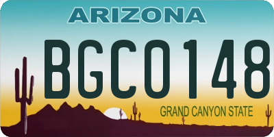 AZ license plate BGC0148