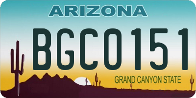 AZ license plate BGC0151