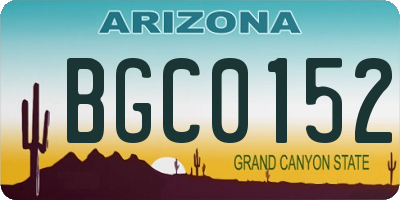 AZ license plate BGC0152