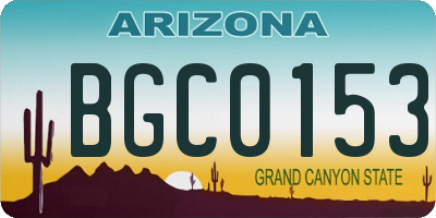 AZ license plate BGC0153