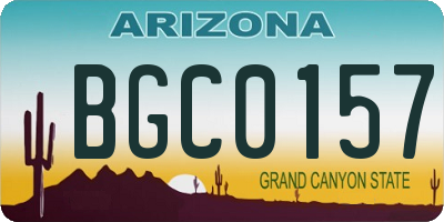AZ license plate BGC0157
