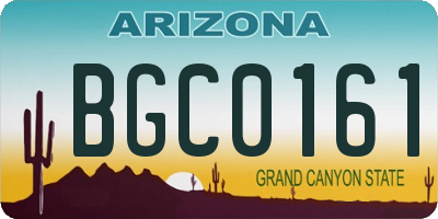 AZ license plate BGC0161