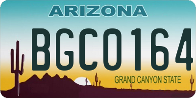 AZ license plate BGC0164