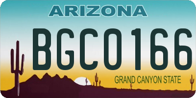 AZ license plate BGC0166