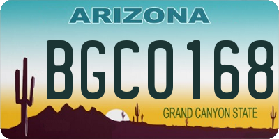 AZ license plate BGC0168