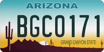 AZ license plate BGC0171