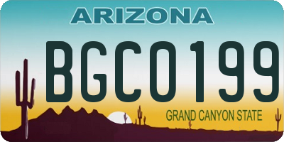 AZ license plate BGC0199