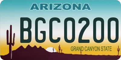 AZ license plate BGC0200
