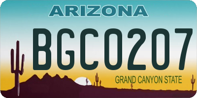 AZ license plate BGC0207