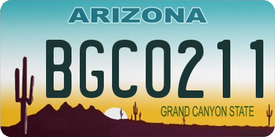 AZ license plate BGC0211