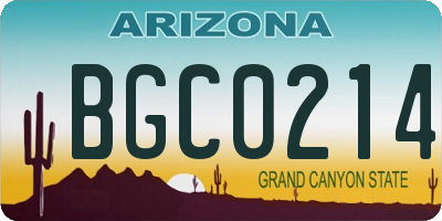 AZ license plate BGC0214