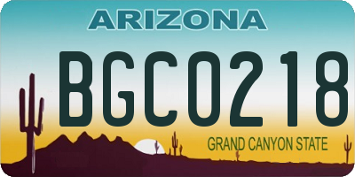 AZ license plate BGC0218