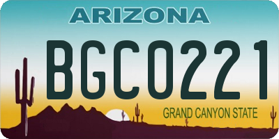 AZ license plate BGC0221
