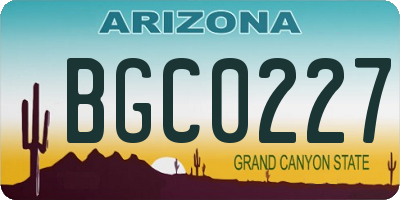 AZ license plate BGC0227