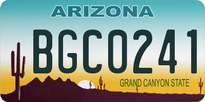 AZ license plate BGC0241