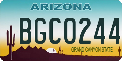 AZ license plate BGC0244