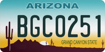 AZ license plate BGC0251