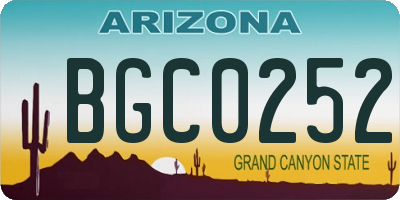 AZ license plate BGC0252