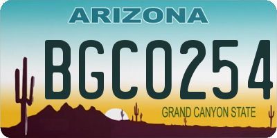 AZ license plate BGC0254