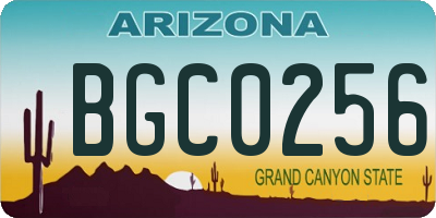 AZ license plate BGC0256