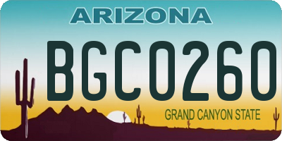 AZ license plate BGC0260