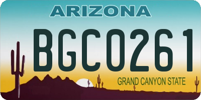 AZ license plate BGC0261