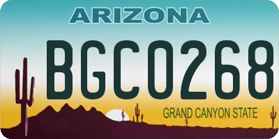 AZ license plate BGC0268