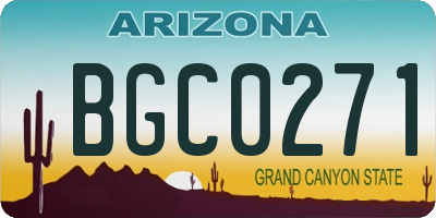 AZ license plate BGC0271