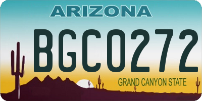 AZ license plate BGC0272