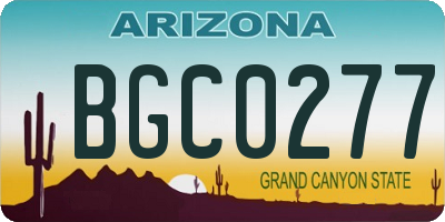 AZ license plate BGC0277