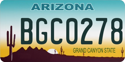 AZ license plate BGC0278
