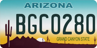 AZ license plate BGC0280