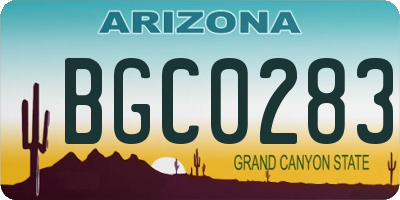 AZ license plate BGC0283
