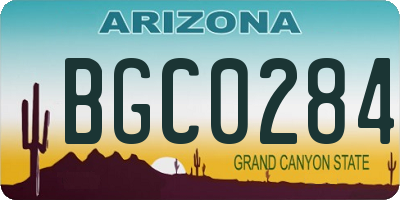 AZ license plate BGC0284