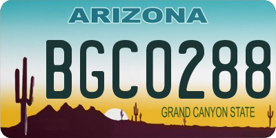 AZ license plate BGC0288
