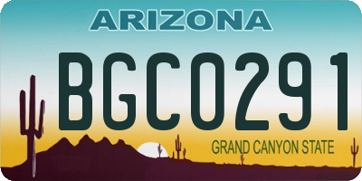 AZ license plate BGC0291