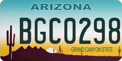 AZ license plate BGC0298