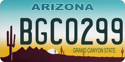 AZ license plate BGC0299