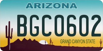 AZ license plate BGC0602