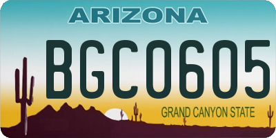 AZ license plate BGC0605