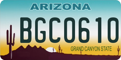 AZ license plate BGC0610