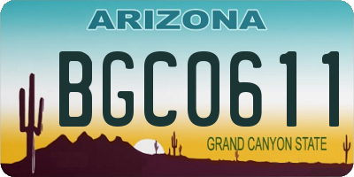 AZ license plate BGC0611