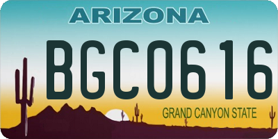 AZ license plate BGC0616