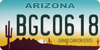 AZ license plate BGC0618