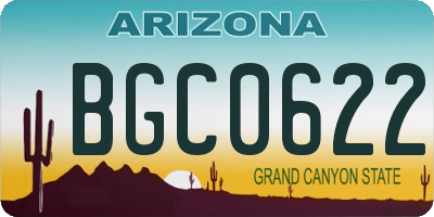 AZ license plate BGC0622