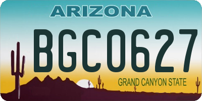 AZ license plate BGC0627
